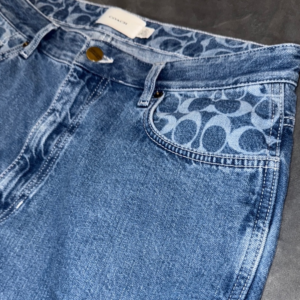 Men's Coach Blue Denim Shorts - Picture 6 of 6